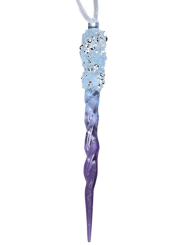 3x Purple Ombre & Sequin Icicle Whimsical Essential Ornament | 12cm — image 3