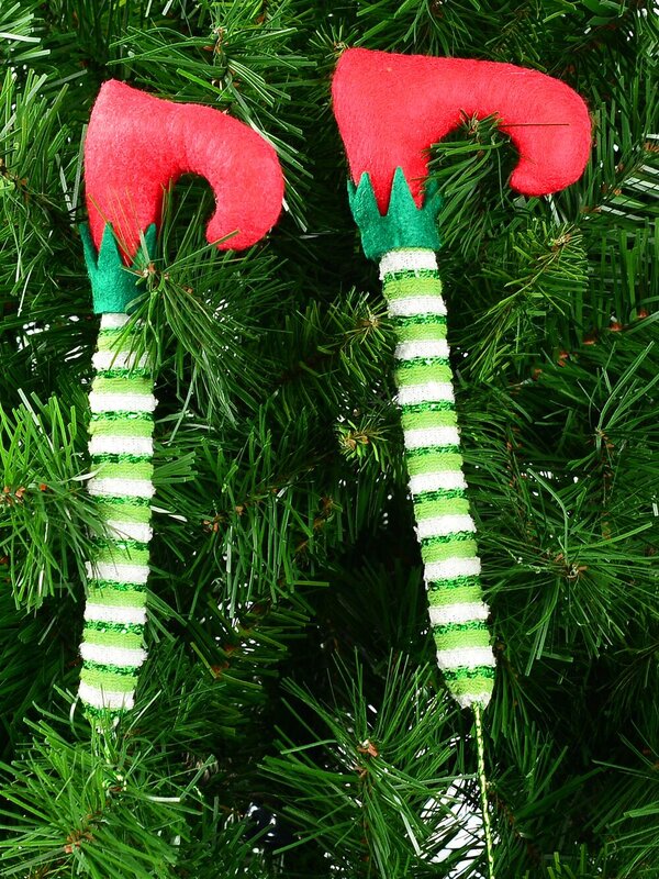 Elf Feet In Your Tree With Long Socks Pair Christmas Stem Picks | 40cm — image 2