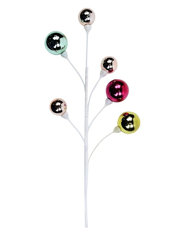 Shiny Multi Colour Pastel Bauble Long Christmas Clip Stem | 41cm — image 3