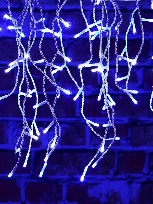 420 Blue & Cool White LED Icicle Lights 8 Function With Memory Hold | 10m — image 2