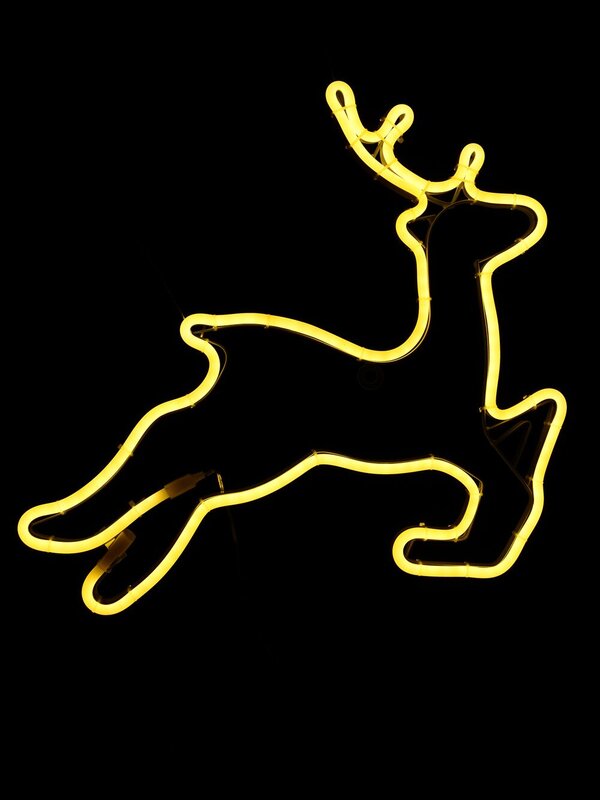 44cm Prancing Reindeer With Yellow Neon Flex Light Display — image 3