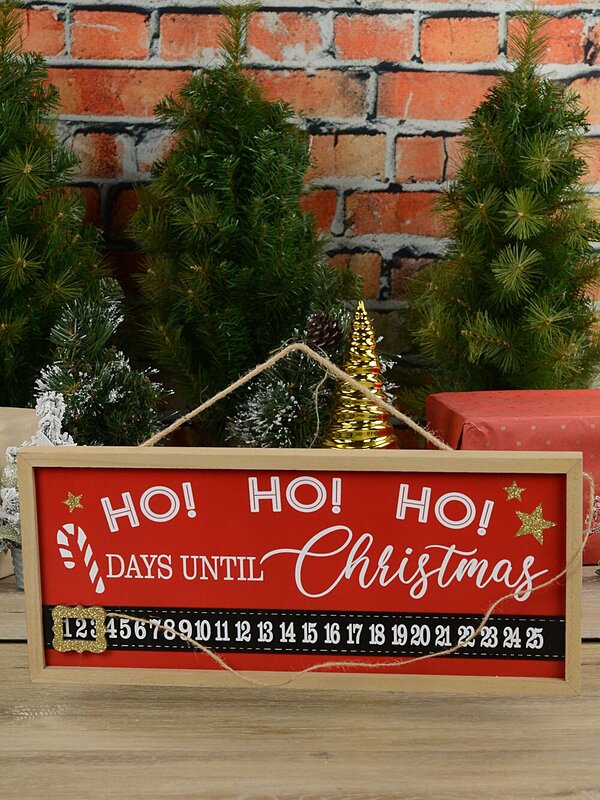 46cm Wooden Christmas Countdown Sign | Interactive Christmas Date Tracker — image 2