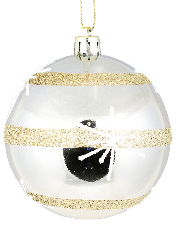 4x Dynamic Champagne Statement Gold Glitter Star Baubles | 80mm — image 3