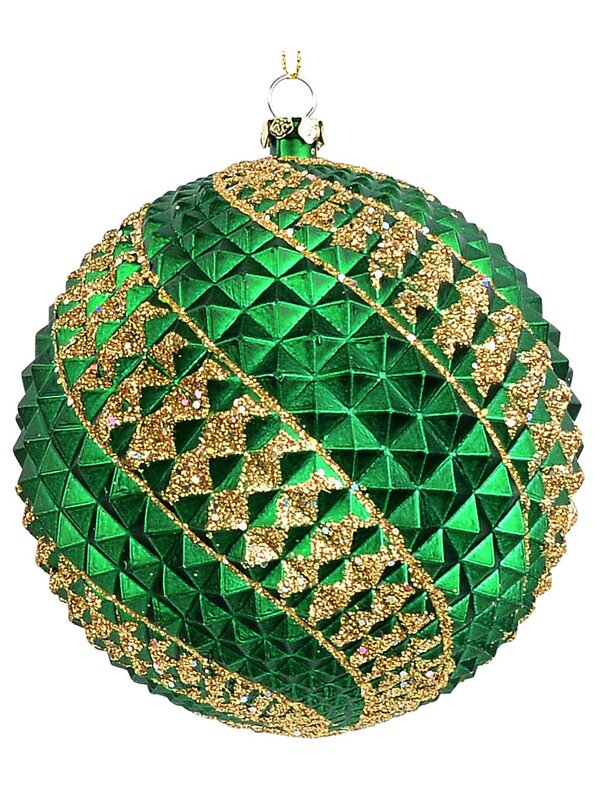4x Dynamic Red & Green Signature Durian Gold Swirl Baubles | 10cm — image 6