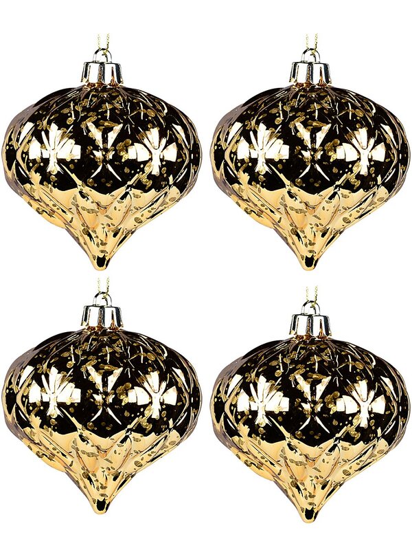 4x Gold Mercury Lustrous Statement Onion Finial Drops | 80mm — image 3