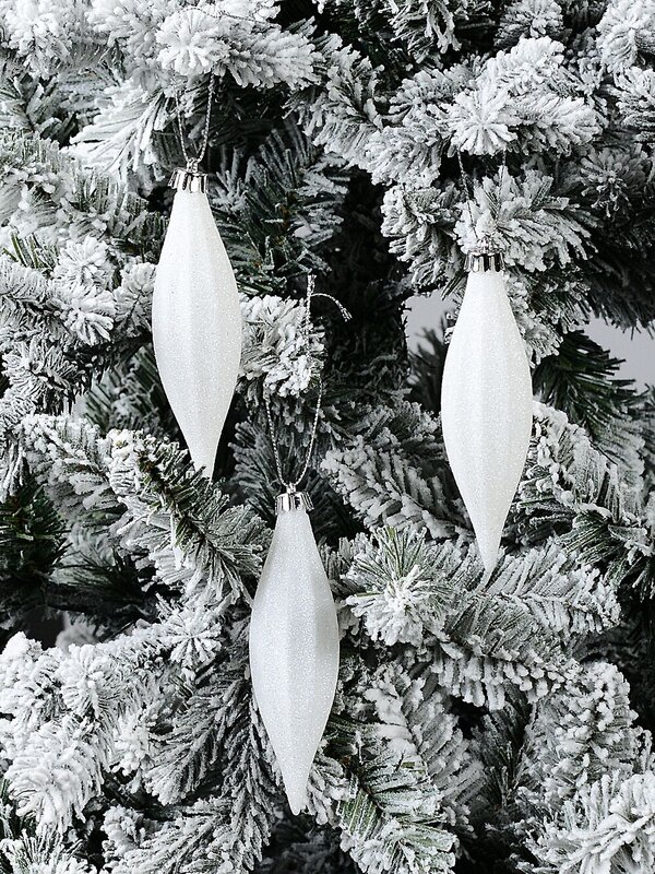4x Icy White Lustrous Signature Iridescent Finial Drop | 14cm — image 2