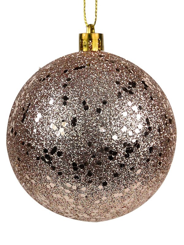 4x Lustrous Rose Gold Statement Sequin & Glitter Baubles | 80mm — image 4