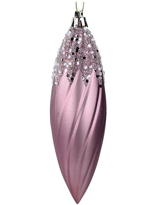 4x Rose Gold Lustrous Signature Sequin & Glitter Finial Drops | 13cm — image 4