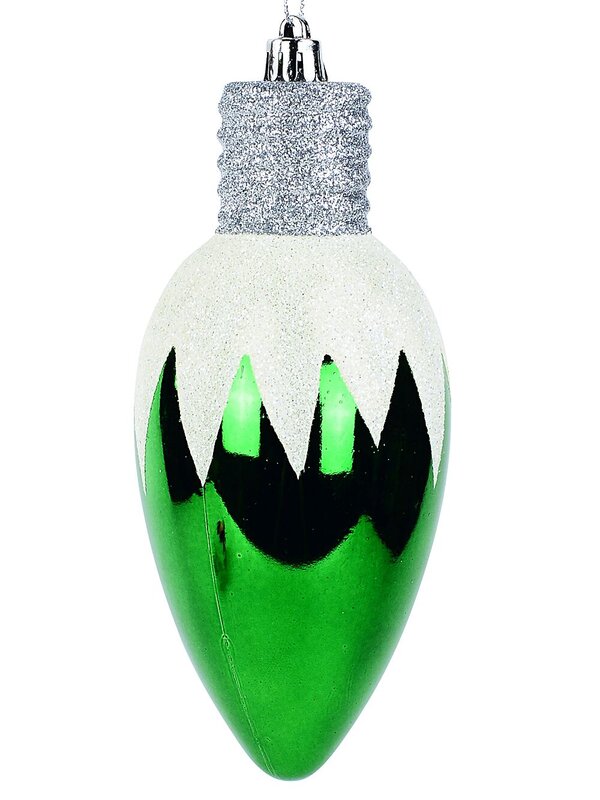 4x Whimsical Red & Green Majestic Icicle Light Bulb Baubles | 16cm — image 7