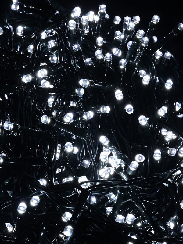 500 Cool White LED String Fairy Lights 8 Function | 25m