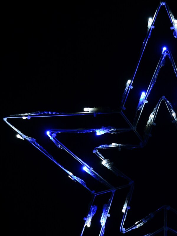 50cm Concentric Christmas Stars With Blue & Cool White LED String Light — image 4