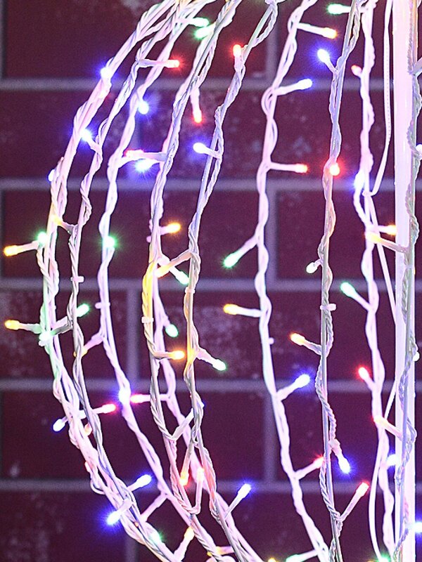 50cm Multi Colour LED String Hanging White Sphere Light Display — image 4