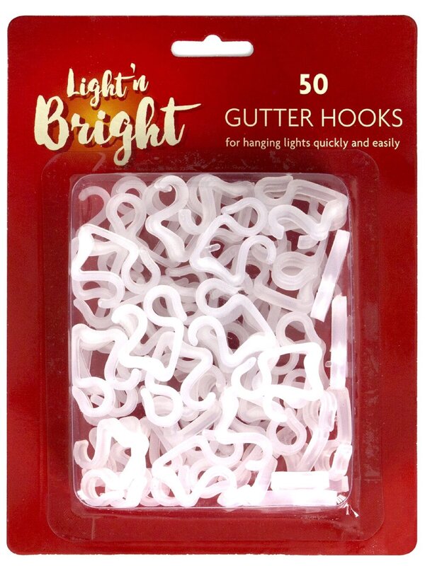 50x Reusable Outdoor Gutter Hooks Christmas Lights Accessory — image 7