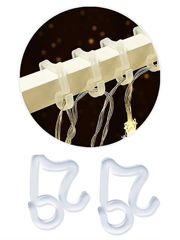 50x UV Stabilised Outdoor Gutter Hooks | Multi-Fit Icicle & Fairy Light Clips — image 4