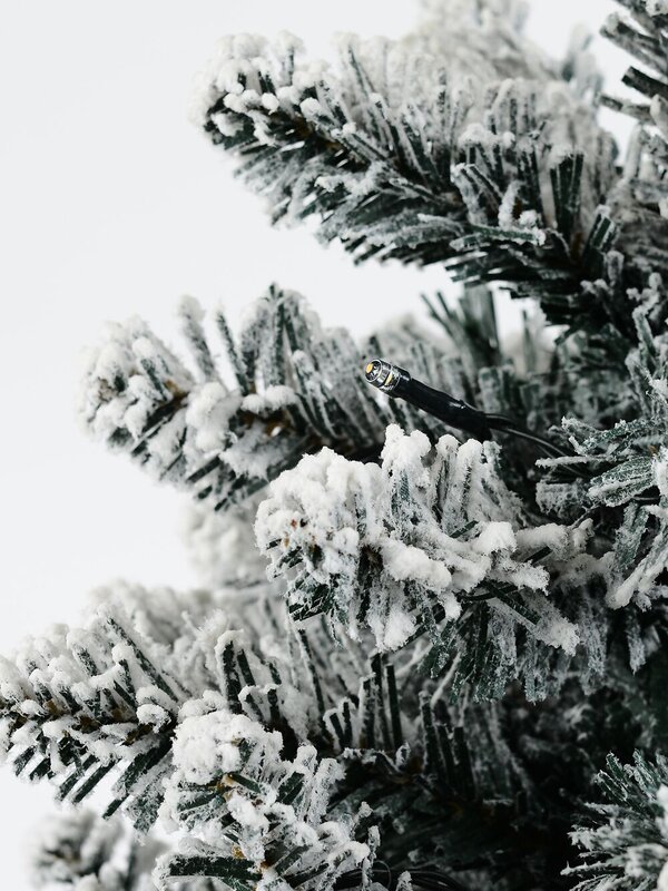 51cm Pre-Lit Perisher Snow Flocked Green Tabletop Christmas Tree With 65 Tips — image 4