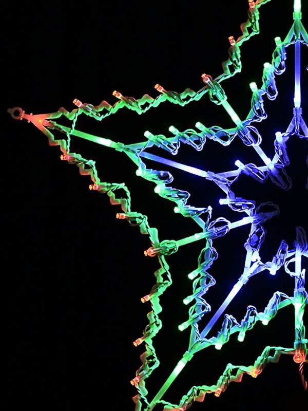 53cm Concentric Stars Multi Colour LED Outdoor Christmas String Light Display — image 3