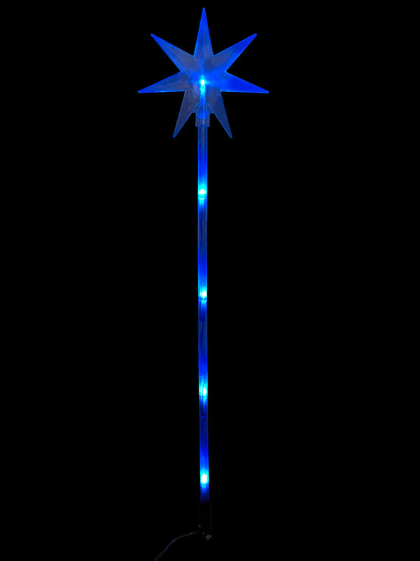 6 Blue LED Solar North Stars On Stakes - 66cm — image 2