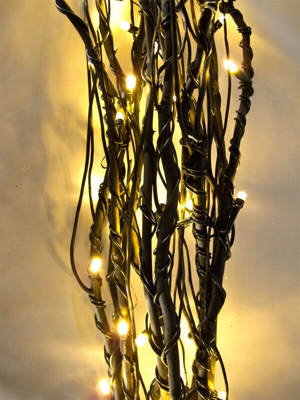 60 Warm White Led Lights On 10 Black Branches - 1m — image 2