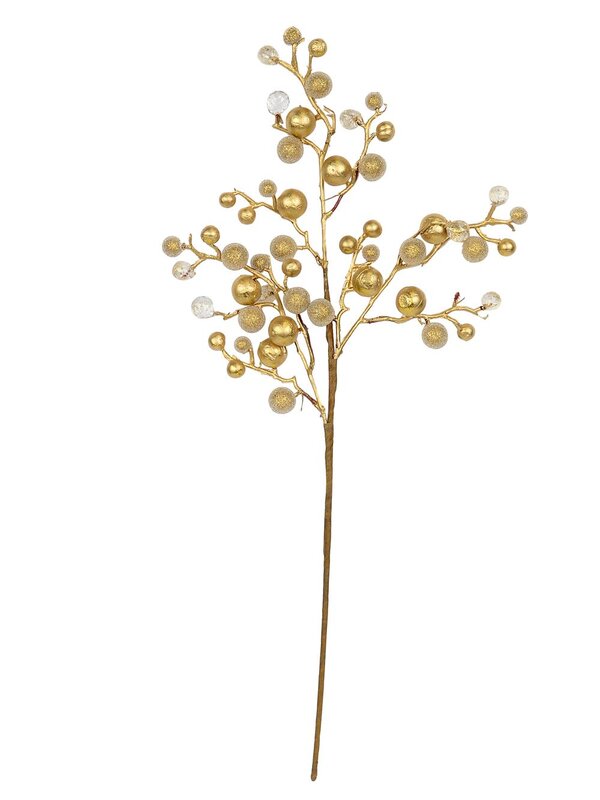 Bronze Beaded & Diamante Berry Long Christmas Stem | 61cm — image 3
