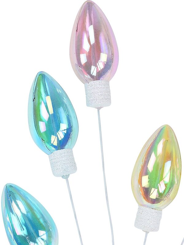 Pastel Rainbow C9 Bulb Spray Long Christmas Stem | 61cm — image 4