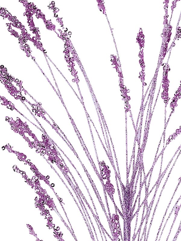 Light Orchid Lavender With Glitter & Sequins Long Christmas Stem | 63cm — image 4