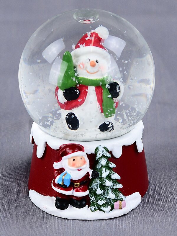 65mm Snowman With Tree Christmas Mini Waterball Snow Globe Ornament — image 3