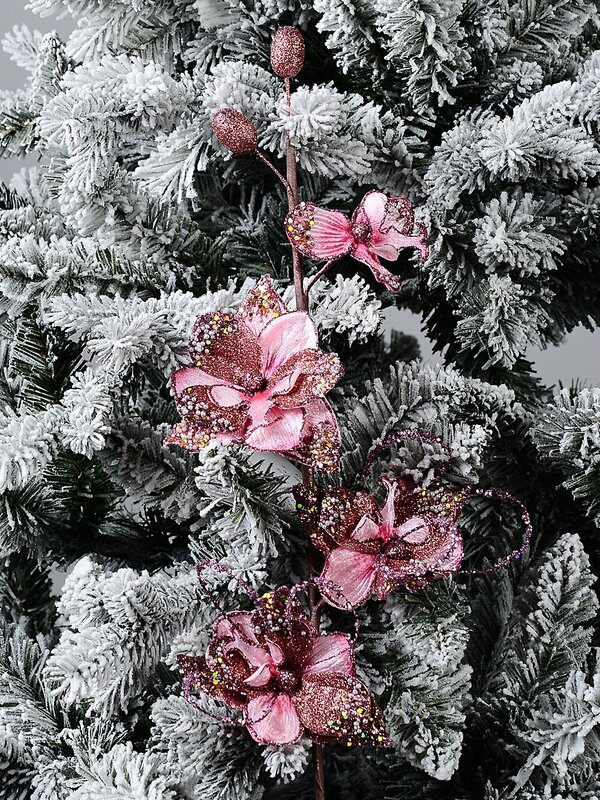 Glamorous Pink Orchid Look Spray Long Christmas Stem | 68cm — image 2