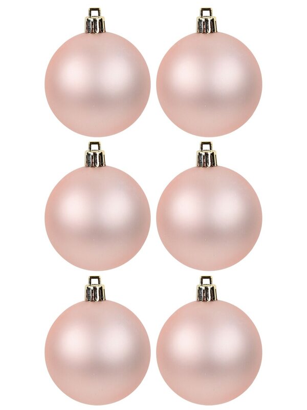 6x Lustrous Light Rose Gold Essential Matte Baubles | 60mm — image 3