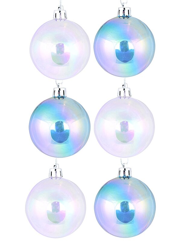 6x Radiant Iridescent Blue & Pink Essential Soap Bubble Baubles | 60mm — image 3