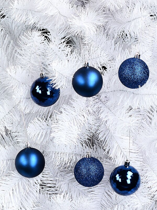 6x Timeless Blue Mixed Essential Baubles | 60mm — image 2
