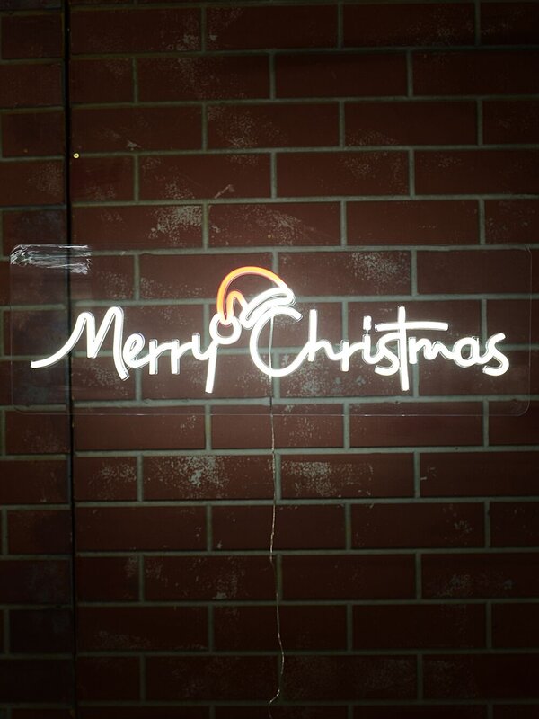 76cm Merry Christmas & Santa Hat Outdoor LED Neon Flex Light Display — image 2