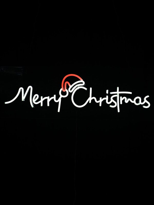 76cm Merry Christmas & Santa Hat Outdoor LED Neon Flex Light Display — image 3