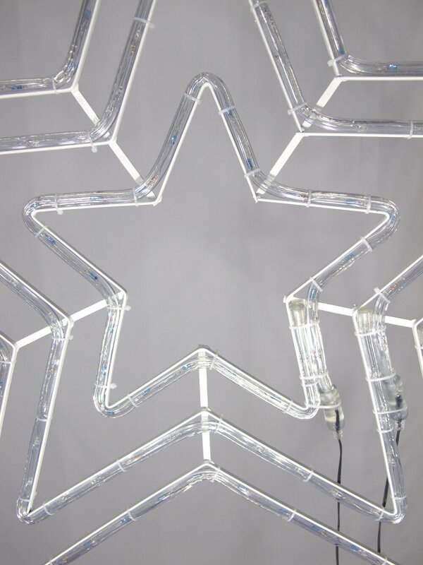 80cm Concentric Christmas Star With Cool White & Blue LED Rope Light Display — image 5