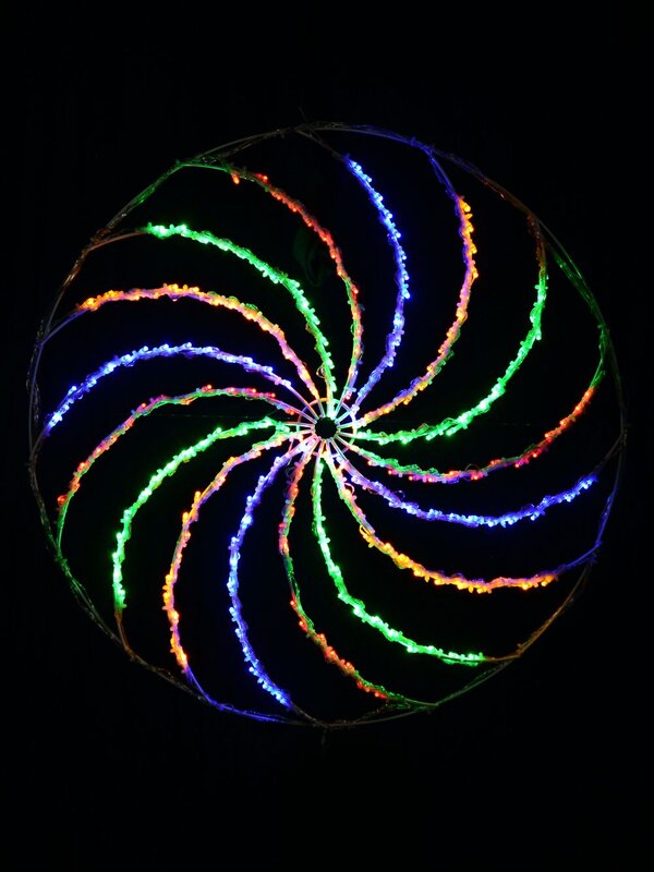 90cm Dynamic Spiral Pinwheel Multi Colour LED Outdoor String Light Display — image 3