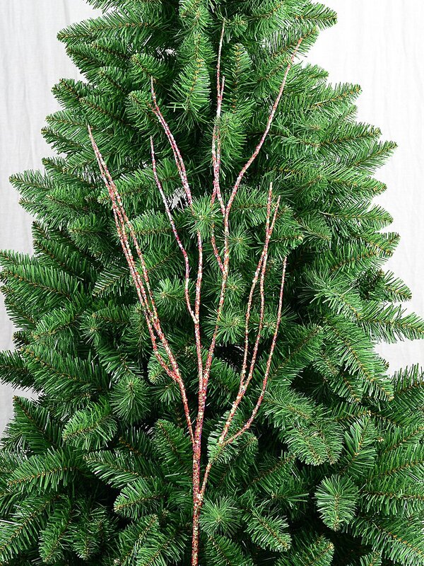 Pink Iridescent Glitter & Sequin Twig Spray Long Christmas Stem | 90cm — image 3