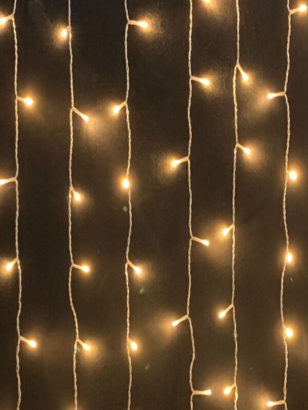 98 Warm White LED V-Shape Star Curtain Fairy Lights 8 Function | 1.5m — image 4