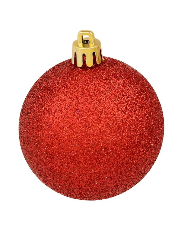 9x 60mm Red & Silver Christmas Baubles With Four Glitter Designs & Metallic — image 5