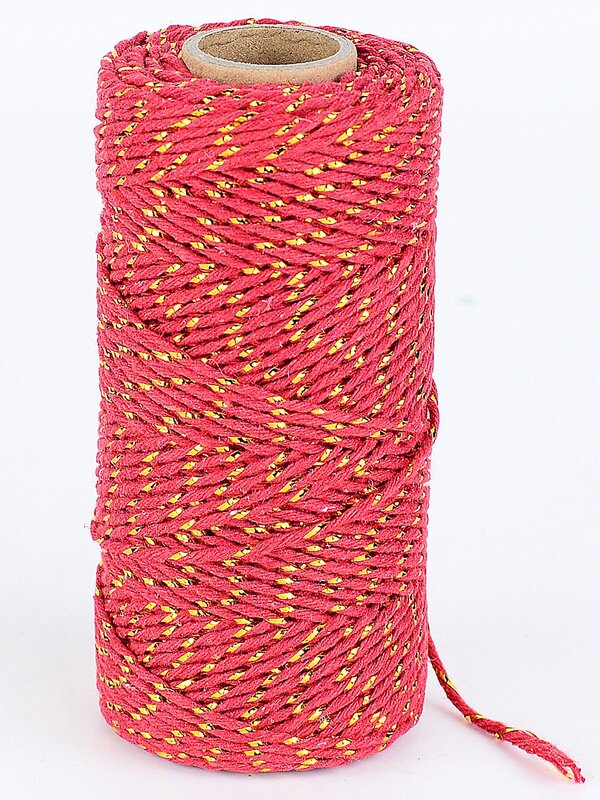 Assorted Red Green Or White Christmas Twine With Gold Tinsel Flecks | 70m — image 2