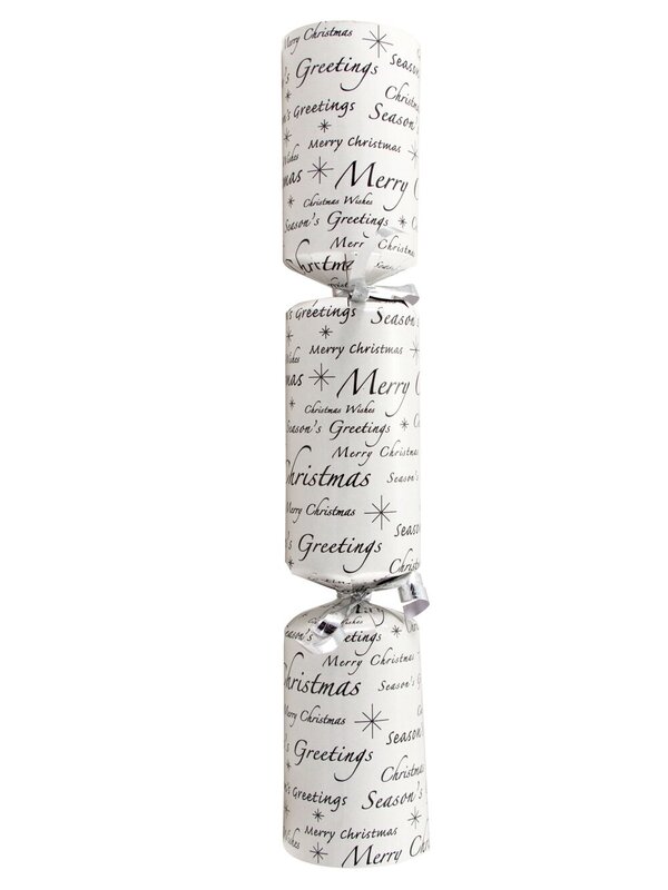 Black, Silver & White With Christmas Greeting Pattern Bon Bons - 10 x 30cm — image 4