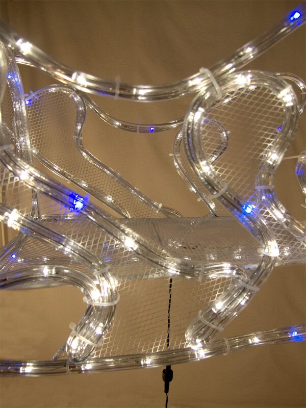 Blue & Cool White 3D Rope Light Sleigh & Reindeer - 1.5m — image 5