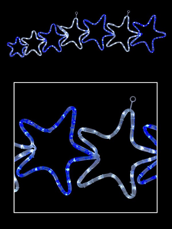 Blue & Cool White LED Star Rope Light Silhouette - 30cm — image 2