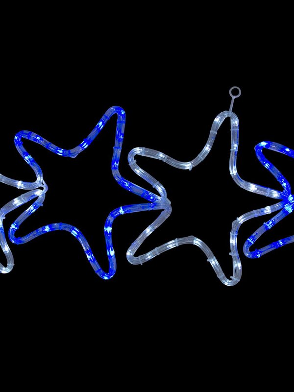 Blue & Cool White LED Star Rope Light Silhouette - 30cm — image 3