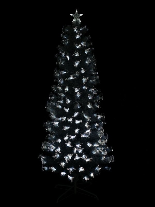 Blue & Cool White LED White Fibre Optic Christmas Tree - 90cm