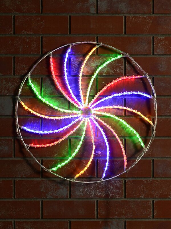 Blue, Red, Green & Yellow LED Spiral Wheel Silhouette - 60cm — image 4