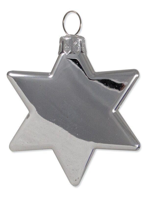 Blue & Silver Metallic & Matte Star Decorations - 20 x 65mm