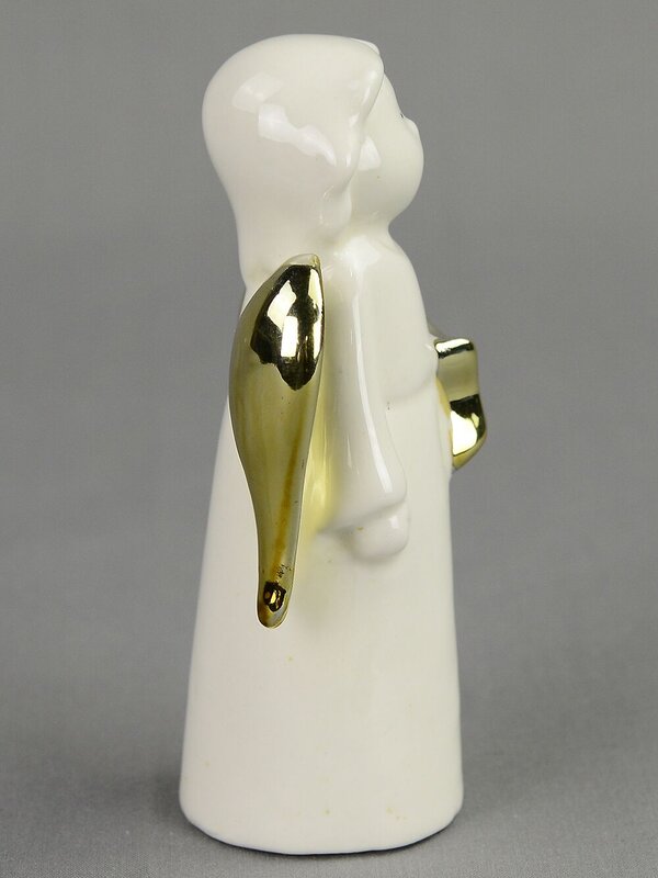 Ceramic White Angel With Gold Wings Holding Gold Star - 10cm — image 5