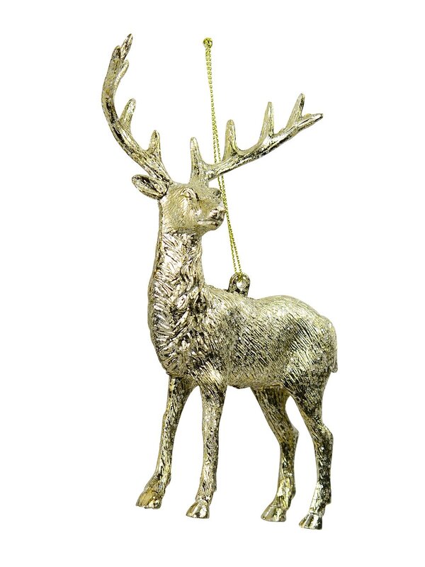 Champagne Deer Hanging Ornament - 14cm