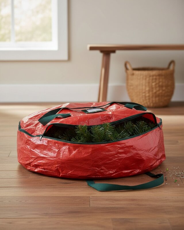 Christmas Wreath Storage Bag | Heavy Duty Case Fits Wreaths Up To 76cm — image 4