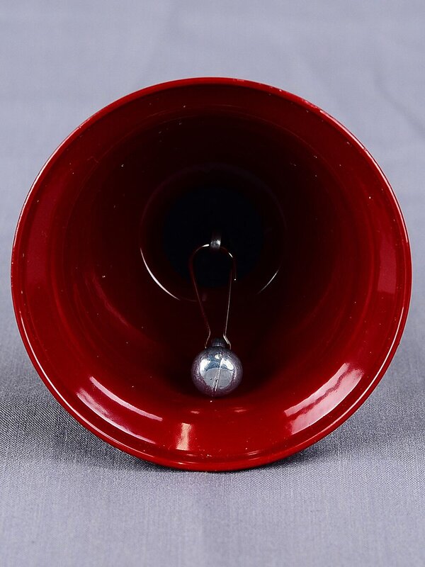 Classic Red Santa Hand Bell Black Handle & Festive Chime | 13cm — image 3