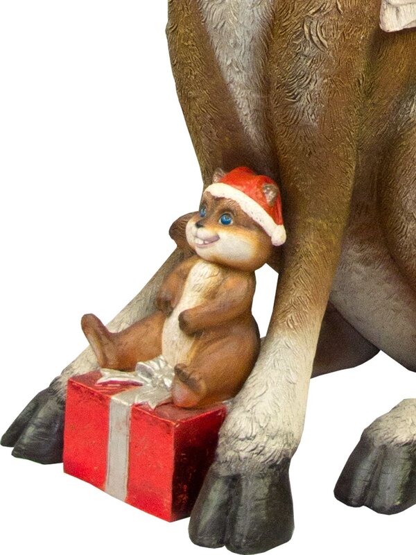 Comical Resin Moose With Chipmunk & Gift Decor - 1.2m — image 2